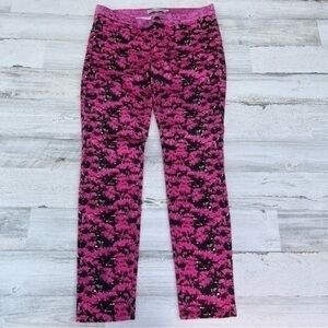 Mary Katrantzou Jeans Women Size 27 Pink Black Floral Print‎